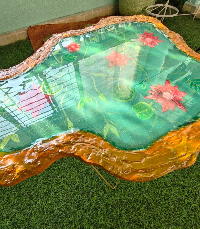 Customised Round Epoxy Resin Center Table - Image 4