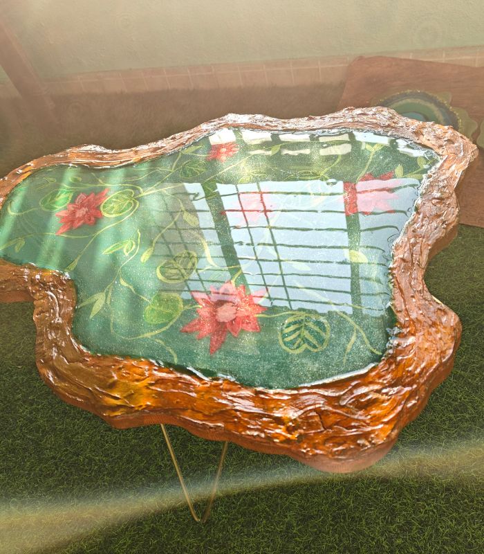 Customised Round Epoxy Resin Center Table
