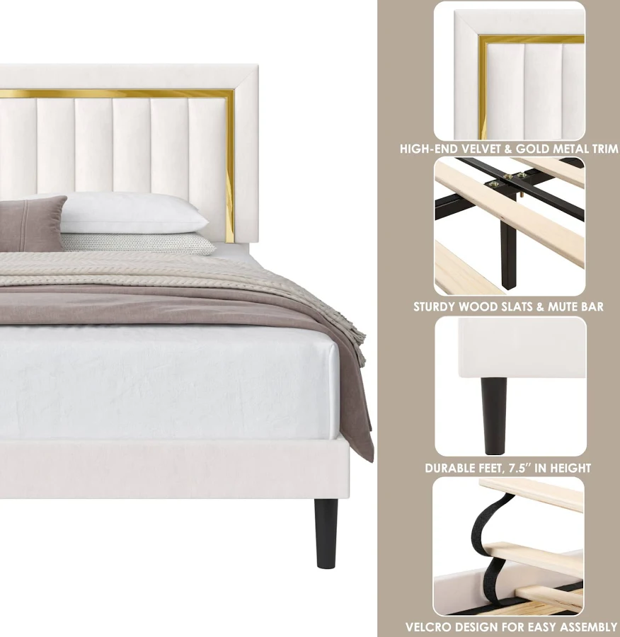 Athens Luxury Upholstered Bed In Fabric - Image 2