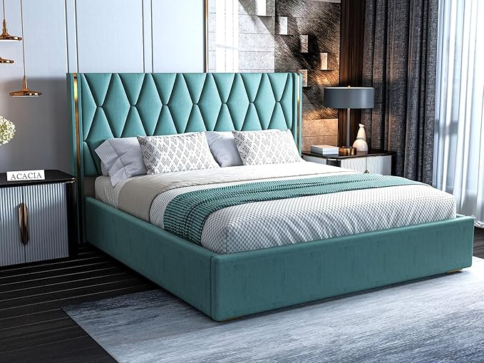 Symphony Queen Hydraulic Bed in Acacia Wood Finish