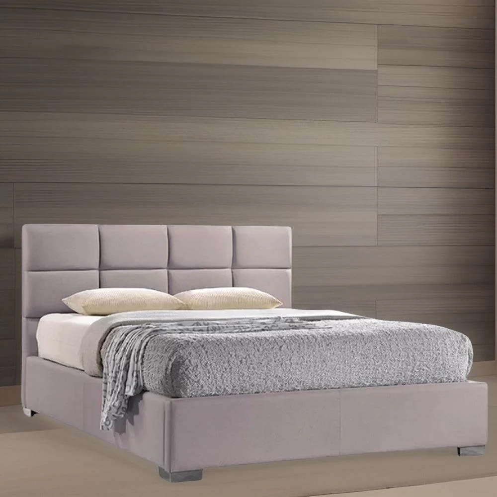 Furniture Crew Athens King Size Non-Storage Upholstered Bed in Grey Color - Image 6