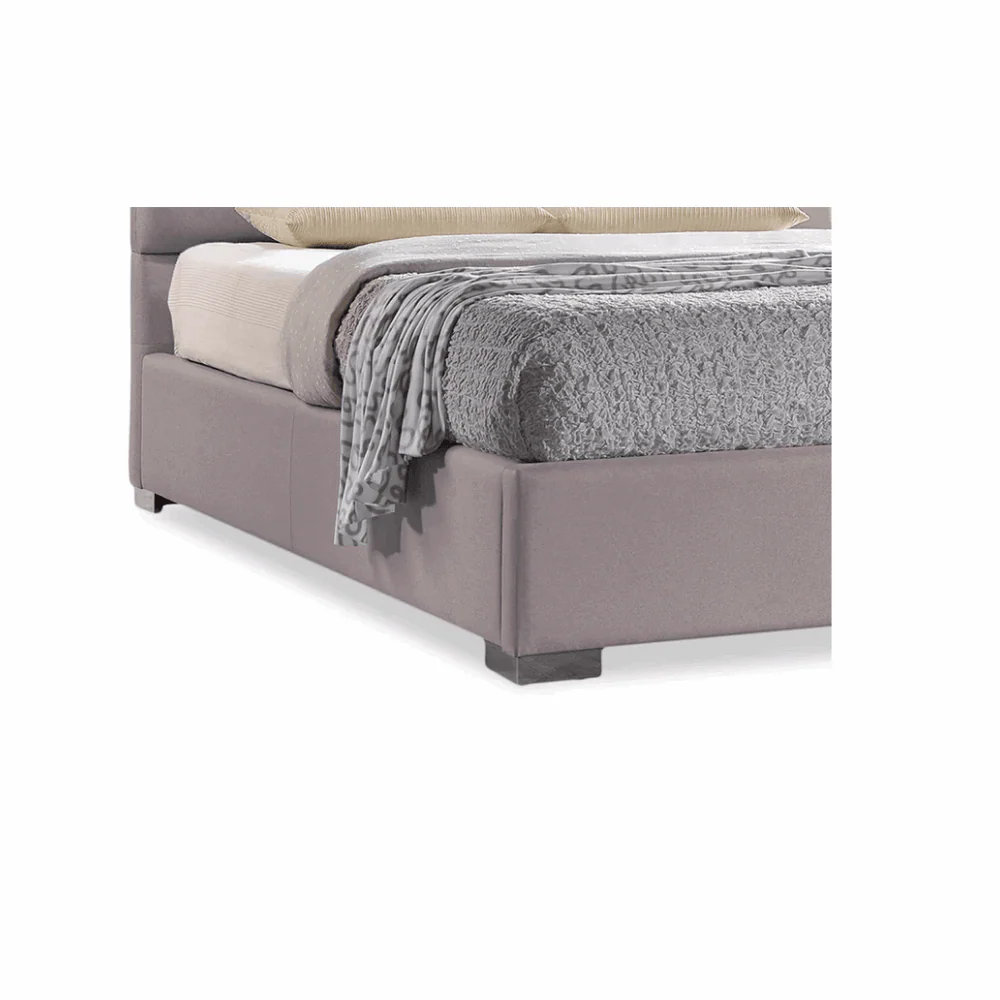 Furniture Crew Athens King Size Non-Storage Upholstered Bed in Grey Color - Image 4